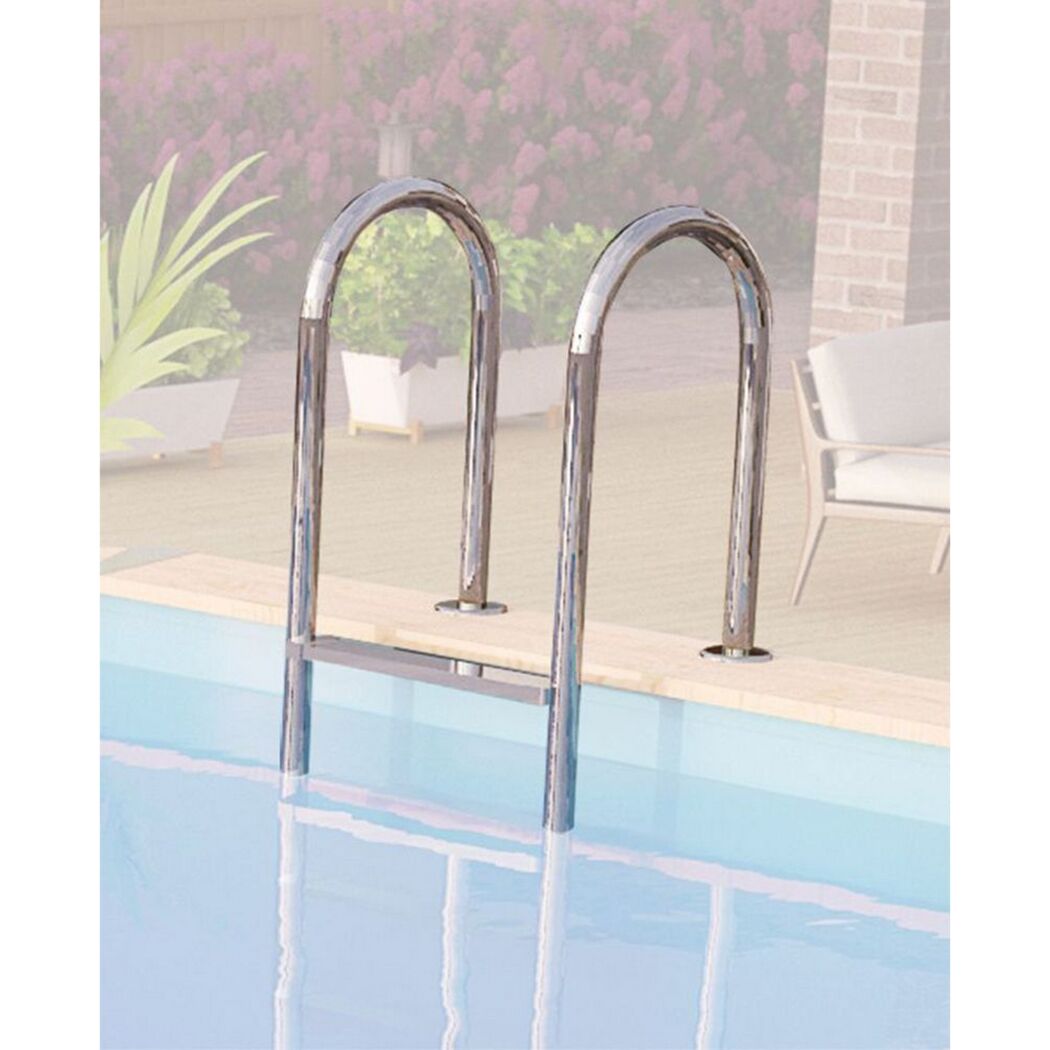 Massivholzpool-Set 'Modell Rechteck pool-Set 3' 477 x 300 x 124 cm mit Edelstahlleiter und Holzleiter