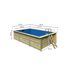 Massivholzpool-Set 'Modell Rechteck pool-Set 3' 477 x 300 x 124 cm mit Edelstahlleiter und Holzleiter