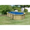 Massivholzpool-Set 'Modell 5 A' 650 x 350 x 124 cm mit Edelstahlleiter und Holzleiter