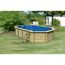 Massivholzpool-Set 'Modell 5 A' 650 x 350 x 124 cm mit Edelstahlleiter und Holzleiter