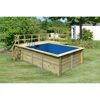 Massivholzpool-Set 'Modell Rechteck pool-Set 2 B' 387 x 300 x 124 cm mit Sonnendeck und Einhängeleiter