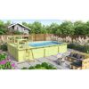 Massivholzpool-Set 'Modell Rechteck pool-Set 3 B' 477 x 300 x 124 cm mit Sonnendeck und Einhängeleiter