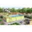 Massivholzpool-Set 'Modell Rechteck pool-Set 3 B' 477 x 300 x 124 cm mit Sonnendeck und Einhängeleiter