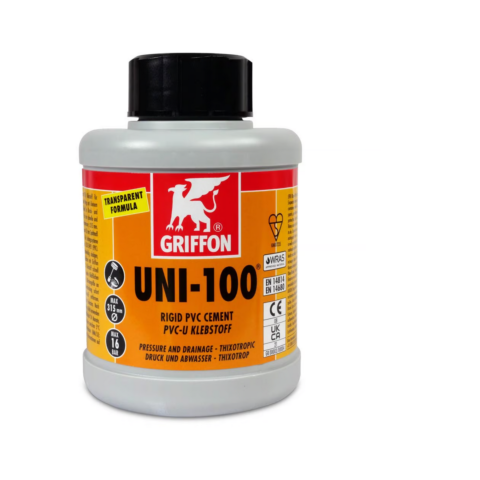 PVC-Kleber 'UNI-100' für PVC-Rohre 250 ml, mit Bürste + product picture