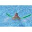 Kind mit zwei grünen Poolnudeln im Pool