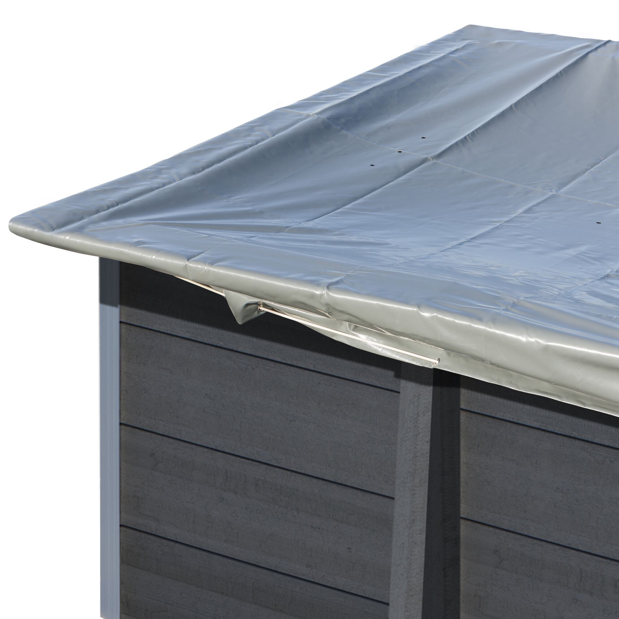 Graue Winterabdeckplane für Gartenmöbel