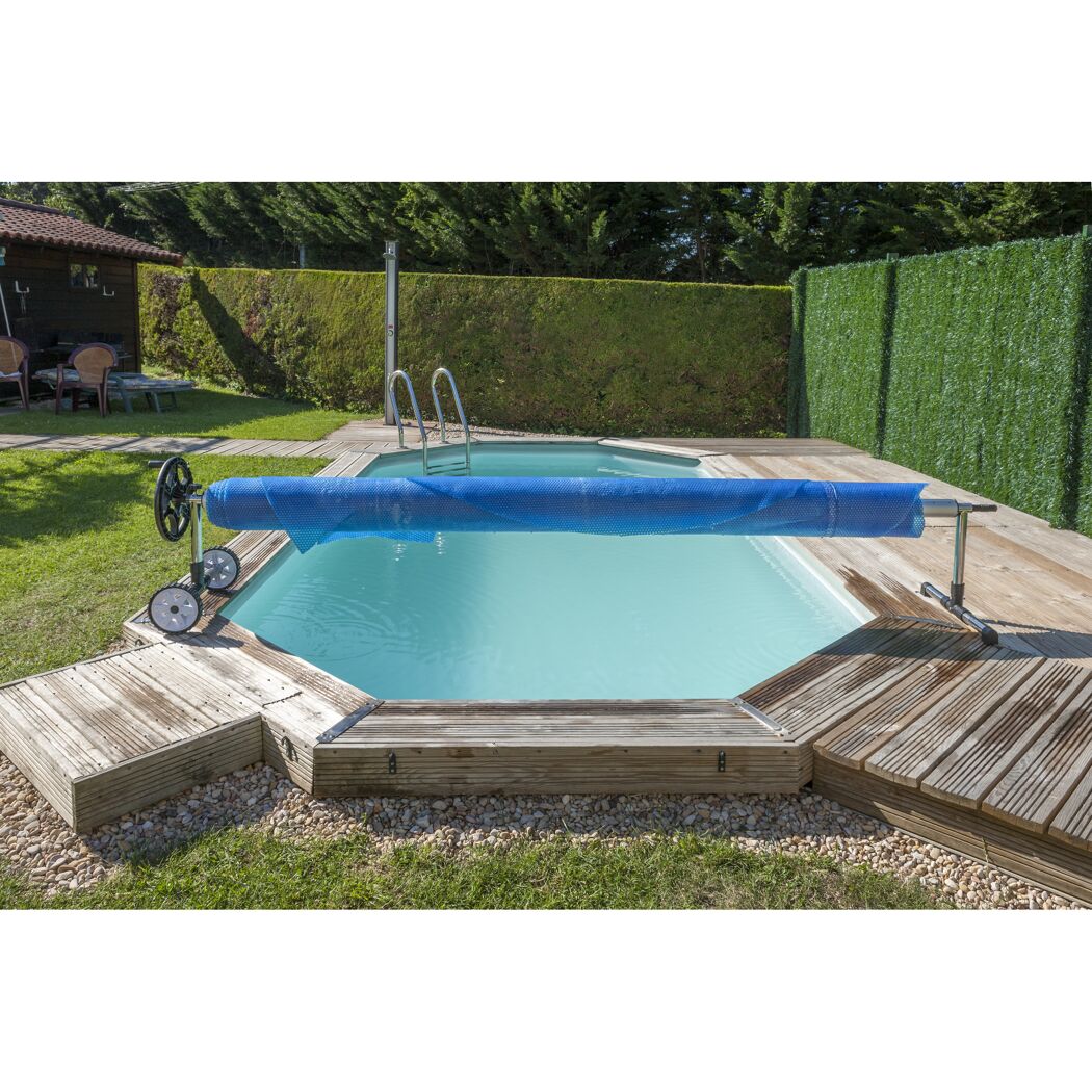 Pool-Planenaufroller grau bis 5,5 m