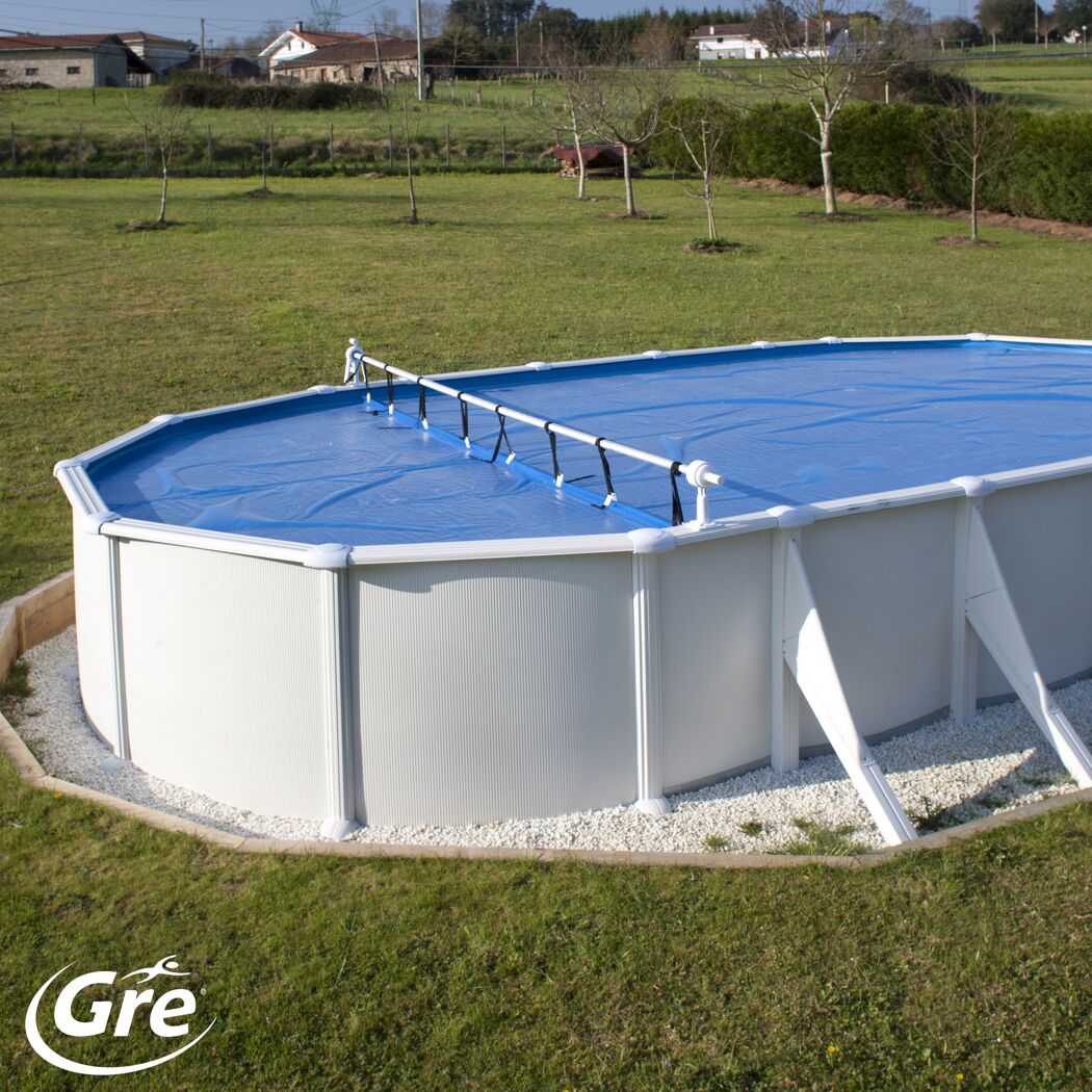 Pool-Planenaufroller weiß bis 6 m