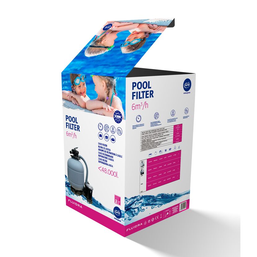 Verpackung einer Sandfilteranlage