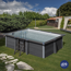 WPC-Pool-Set 'Avantgarde' 466 x 326 x 124 cm mit Sicherheitsleiter und Sandfilter