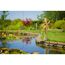 Bambus Wasserspiel im Gartenteich