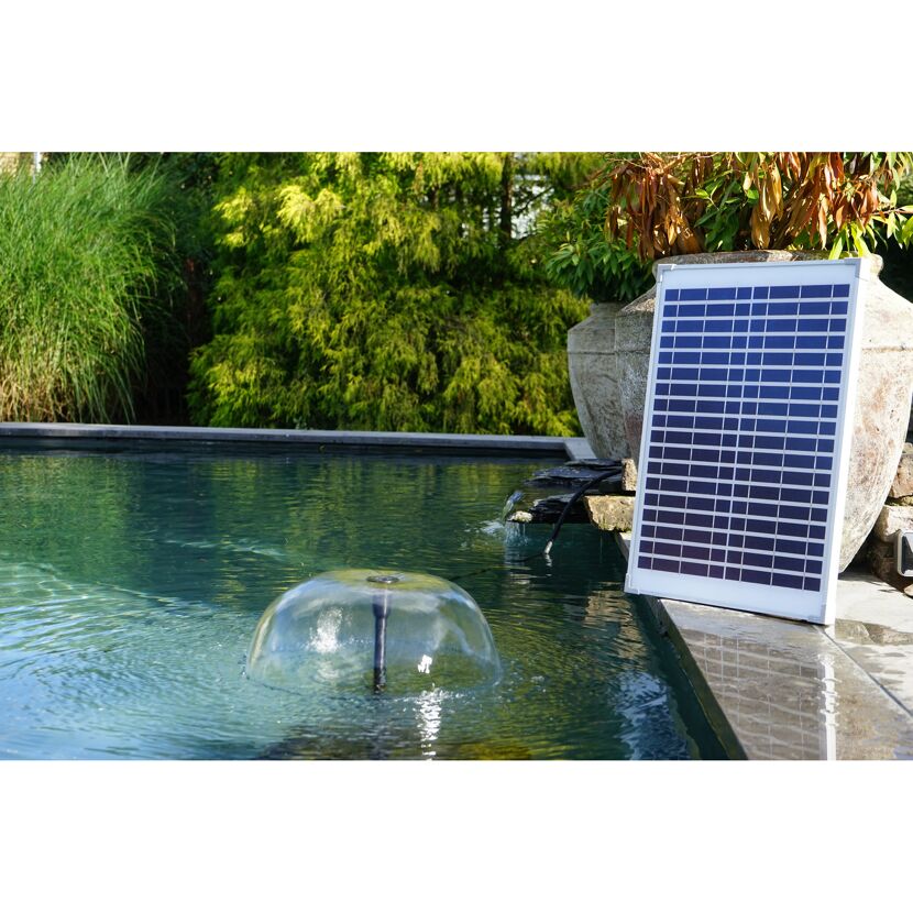 Solar Springbrunnenpumpe Solarmax 1000 Set im Gartenteich