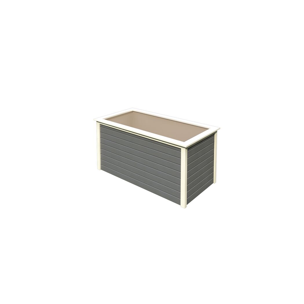 Graues Hochbeet aus Holz