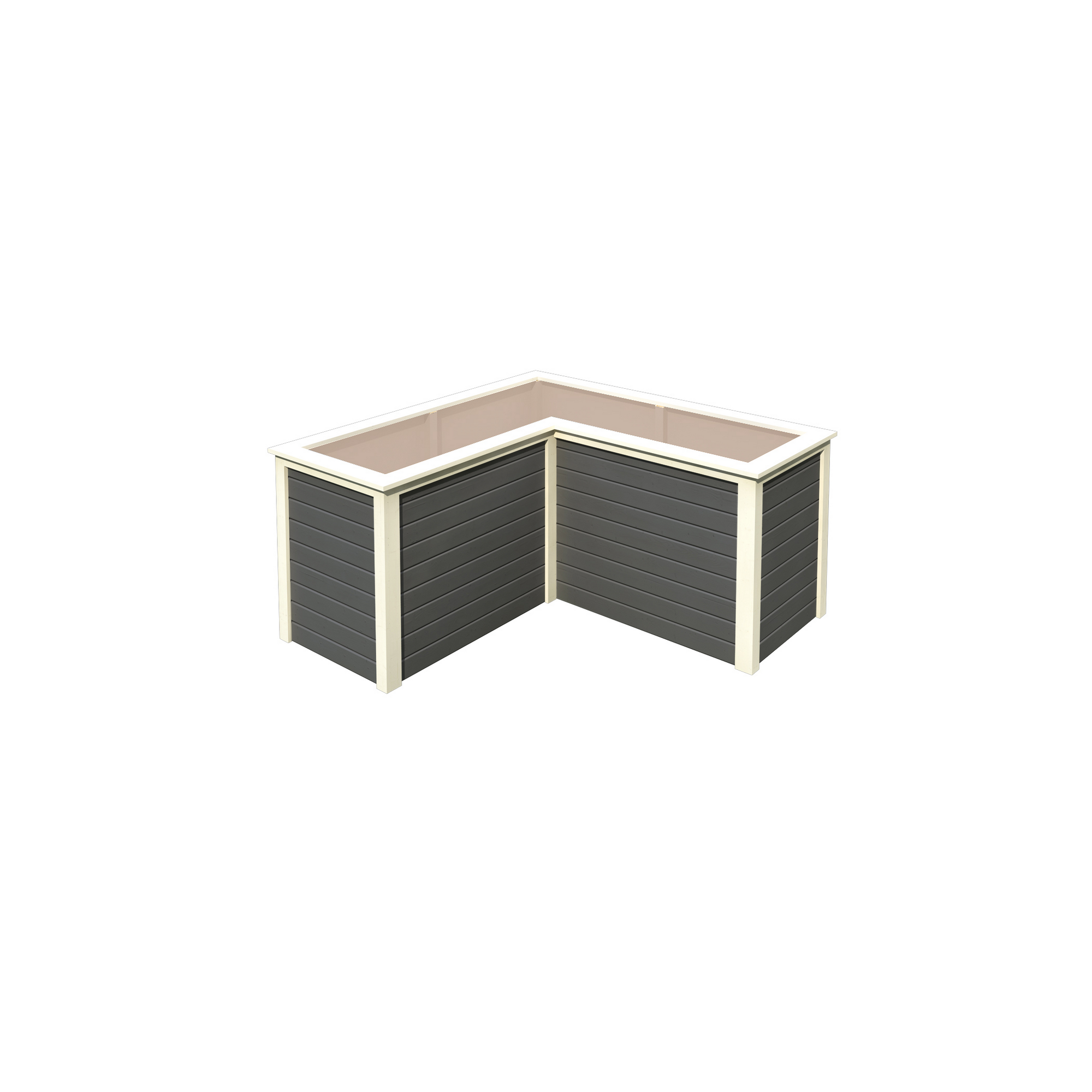 Hochbeet terragrau Fichte L-Form 166,5 x 166,5 x 82 cm, 1190 l + product picture