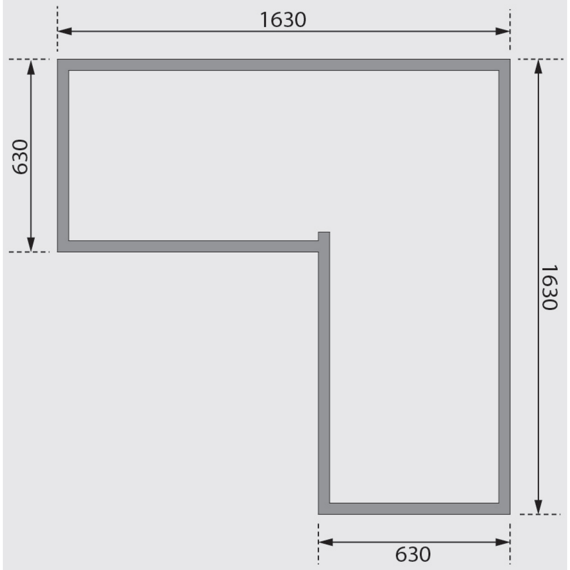 Hochbeet terragrau Fichte L-Form 166,5 x 166,5 x 82 cm, 1190 l + product picture