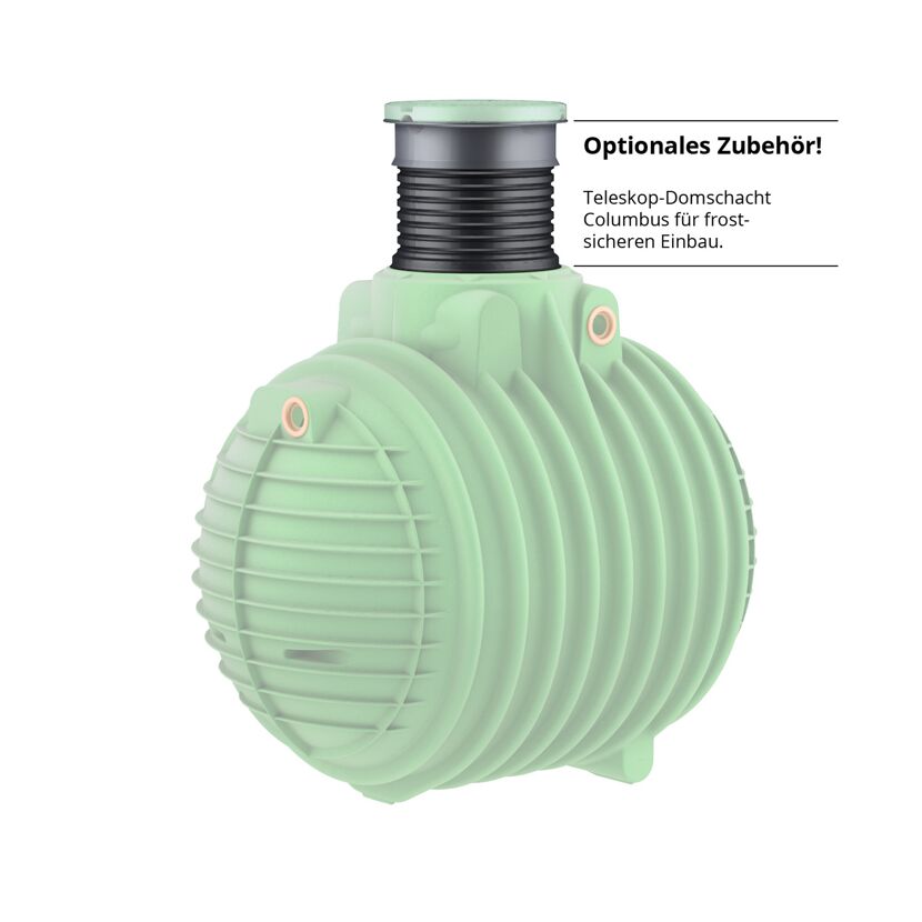 Erdtank Columbus 6.500 L mit optionalem Domschacht