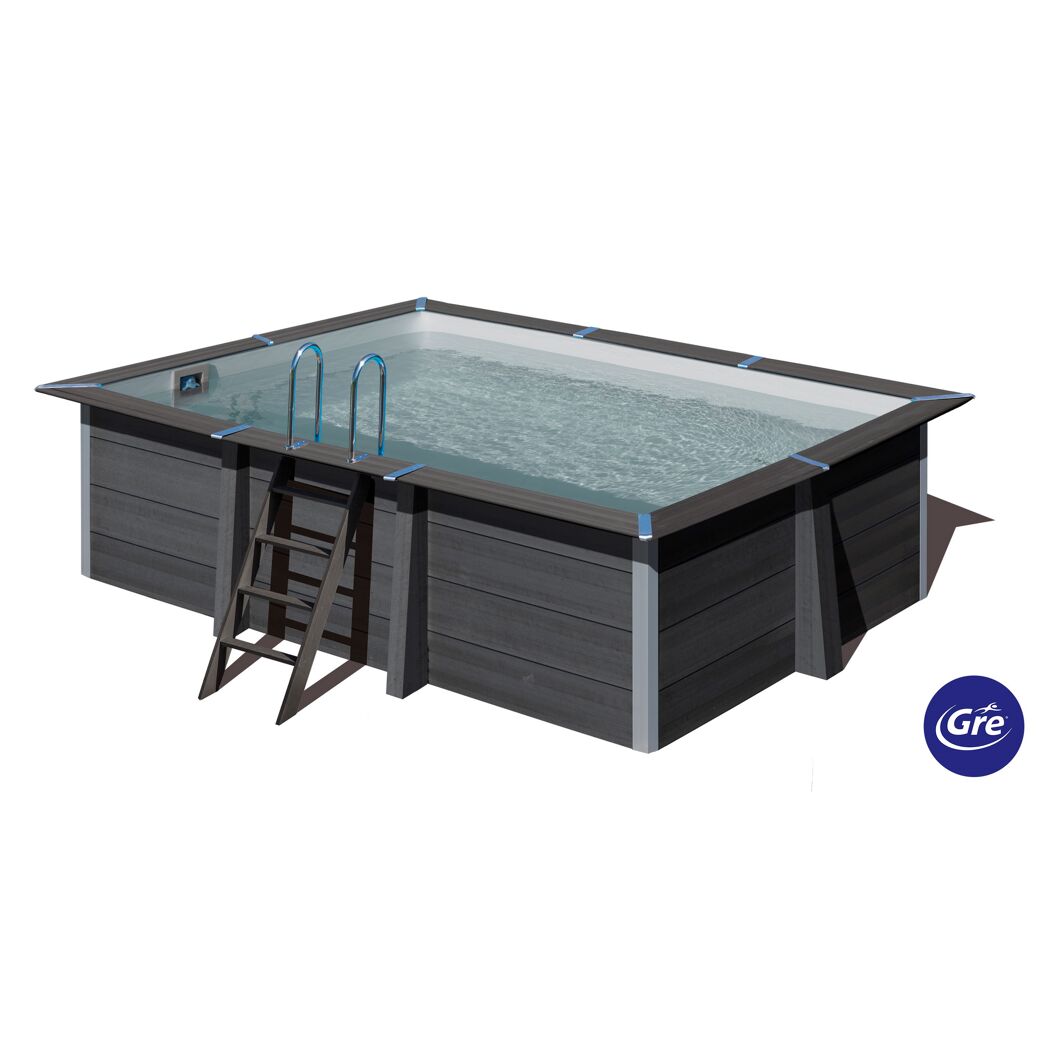 Aufstellpool mit Holzverkleidung und Leiter von Gré
