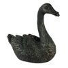 Schwarzer Deko-Wasserspeier Schwan