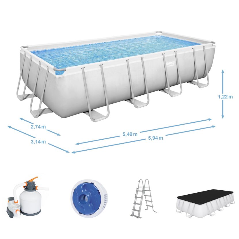 Bestway Power Steel Frame Pool Set mit Zubehör