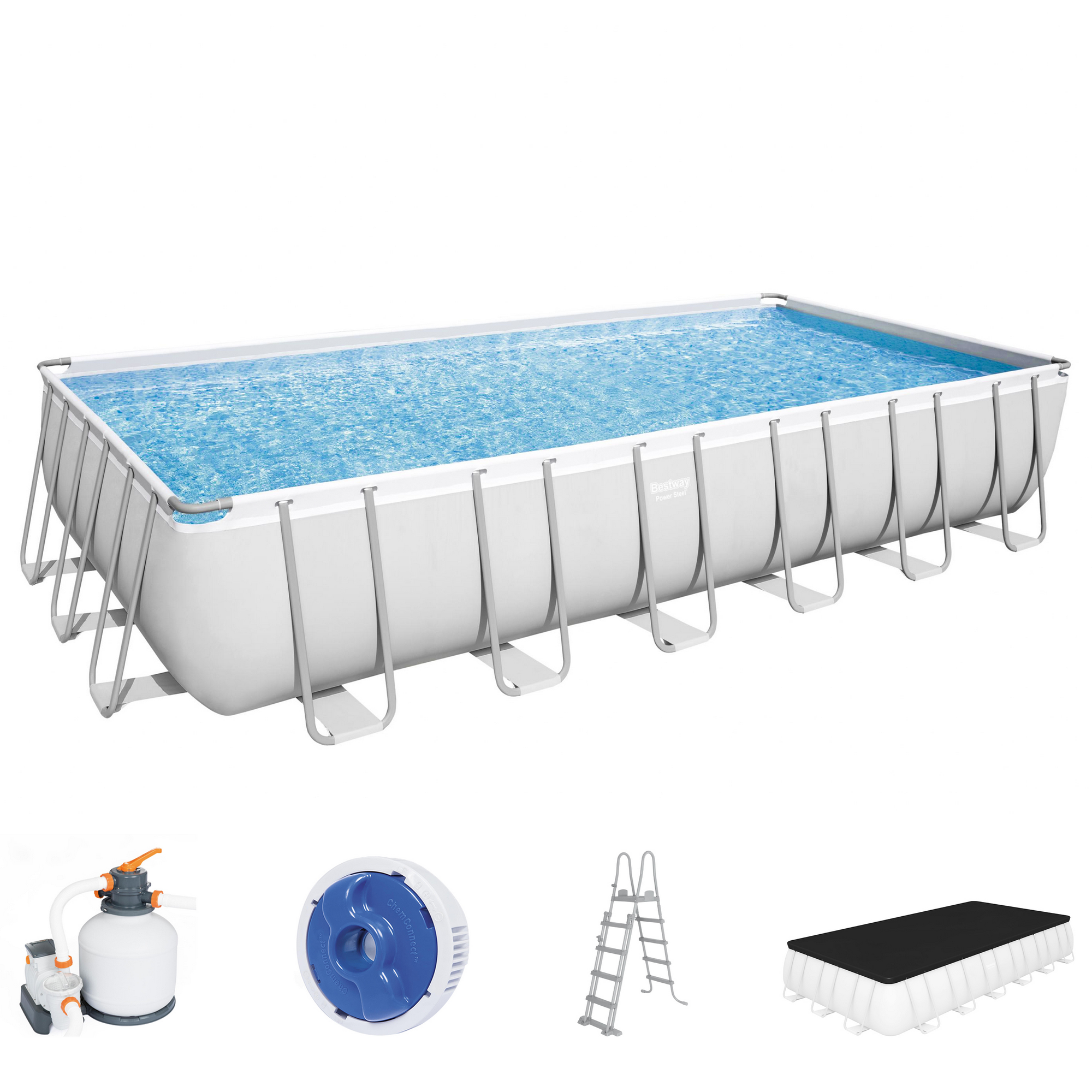 Frame-Pool-Set 'Power Steel' 732 x 366 x 132 cm mit Sicherheitsleiter und Sandfilter + product picture