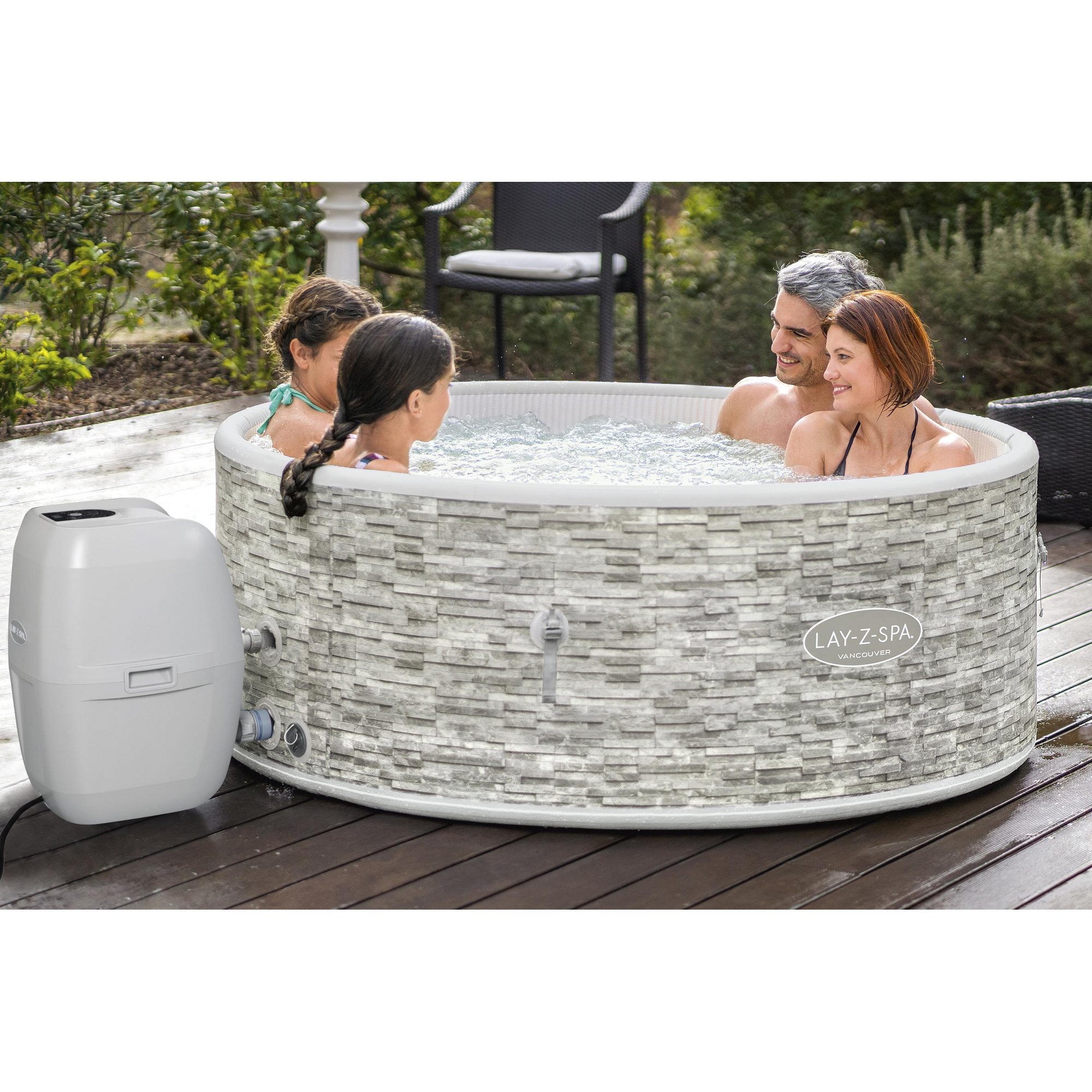 WLAN-Whirlpool 'LAY-Z-SPA Vancouver AirJet Plus' 155 x 60 cm grau + product picture
