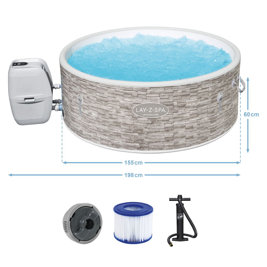 Aufblasbarer Whirlpool Lay-Z-Spa Vancouver mit Zubehör.