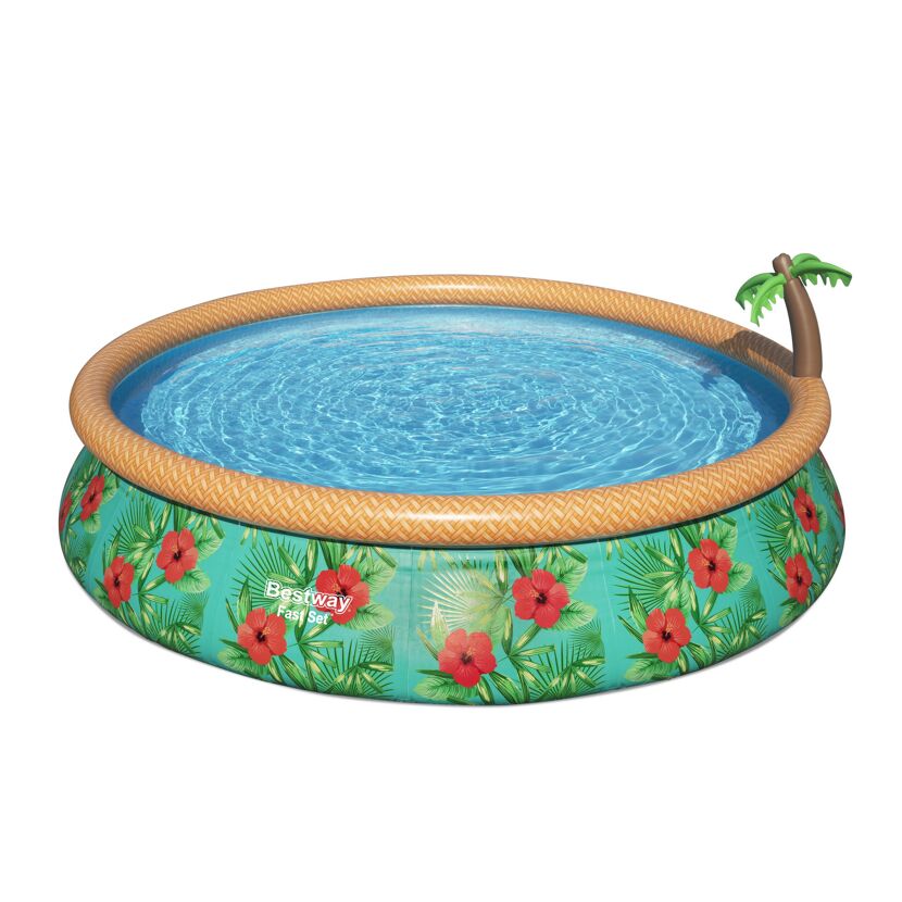 Bestway Fast Set Aufstellpool mit Palmenmotiv