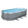 Ovaler Aufstellpool Bestway Power Steel mit Wasser gefüllt