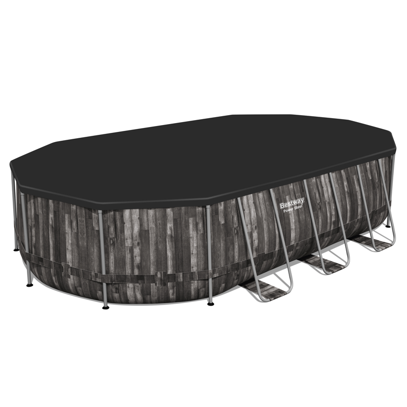 Ovaler Frame Pool mit Abdeckplane
