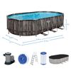Ovaler Aufstellpool mit Pumpe, Filter und Leiter