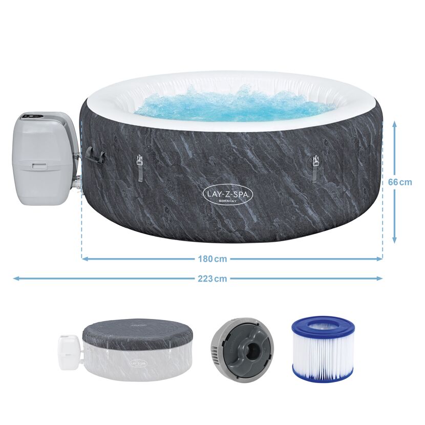 Aufblasbarer Whirlpool Lay-Z-Spa Boracay mit Zubehör