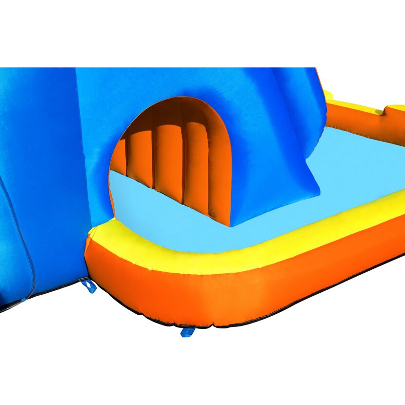 Aufblasbare Wasserrutsche in Blau und Orange