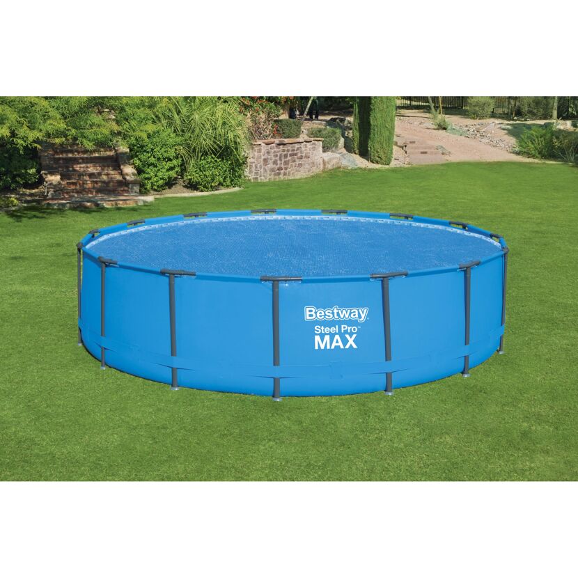 Abgedeckter blauer Bestway Steel Pro Max Pool
