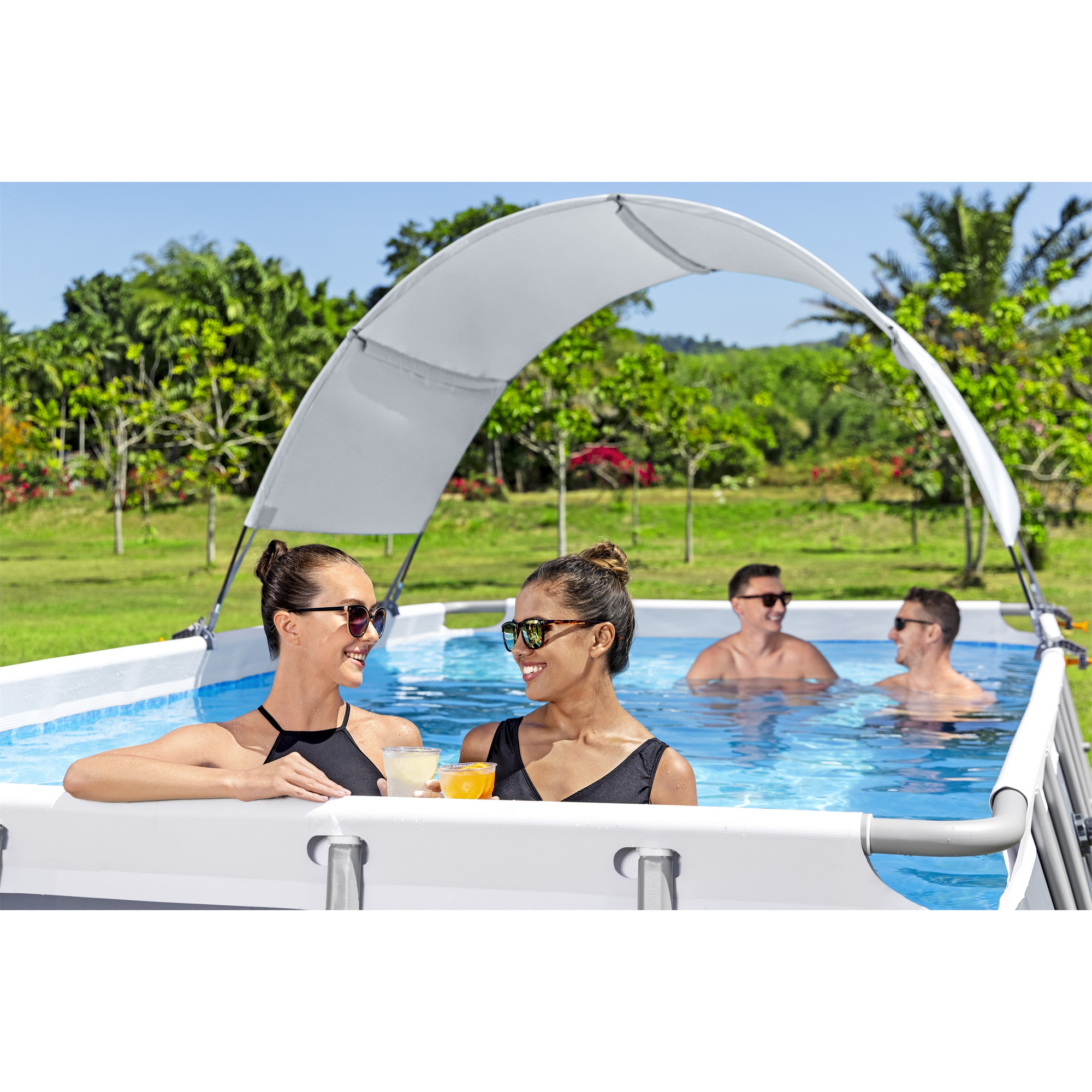 Sonnenschutzdach 'Flowclear' grau 86 x 20 cm für eckige und ovale Pools + product picture