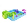 Aufblasbares Planschbecken mit Rutsche und Wasserspielzeug