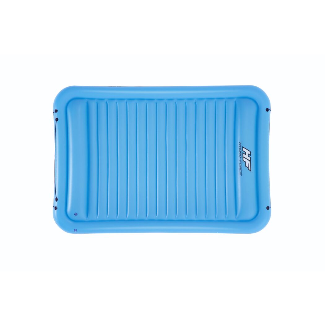 Blaue aufblasbare Schwimm-Plattform Hydro-Force.