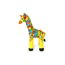 Bunter, aufblasbarer Wassersprinkler in Giraffenform.
