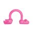 Pinkfarbener Wassersprinkler in Form eines Bogens