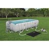 Rechteckiger Aufstellpool mit Leiter und Solarmatte