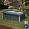 Aufstellpool Composite Pool grau mit Leiter im Garten