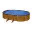 Ovaler Stahlwandpool mit Holzoptik