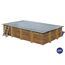 Rechteckiger Holzpool mit Abdeckplane