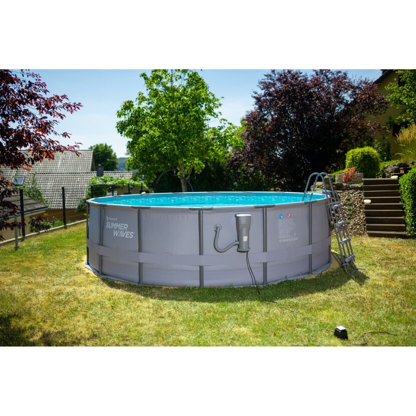 Frame-Pool-Set 'Elite' Ø 488 x 122 cm mit Einstiegsleiter und Filterpumpe