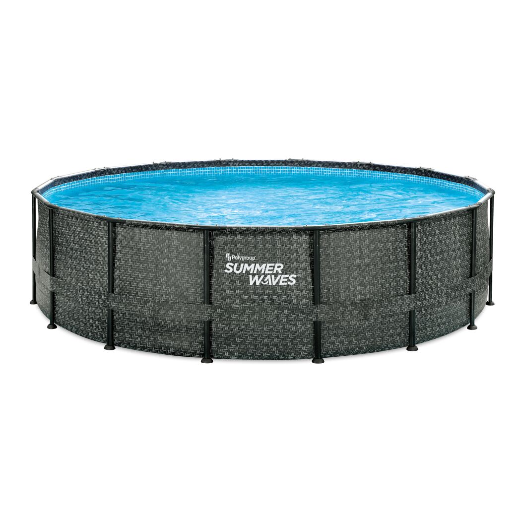 Aufstellpool 'Elite Frame' Rattan-Optik grau Ø 488 x 122 cm