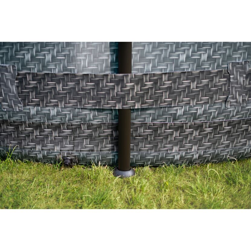 Aufstellpool 'Elite Frame' Rattan-Optik grau Ø 488 x 122 cm