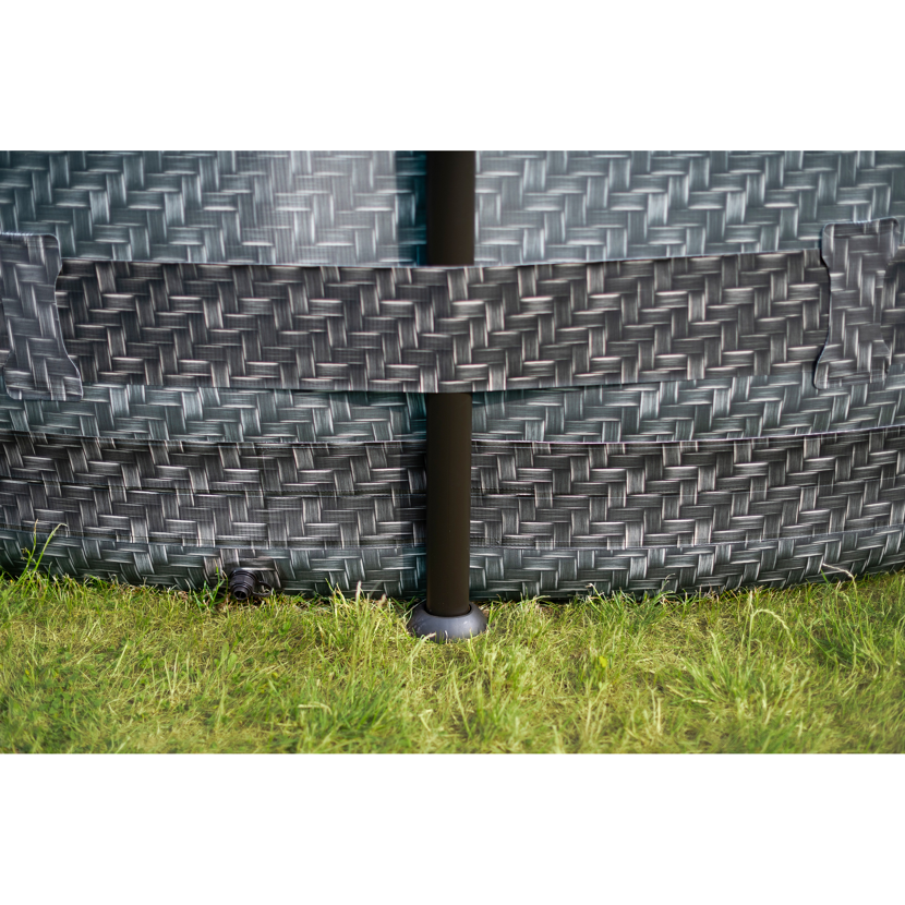 Aufstellpool 'Elite Frame' Rattan-Optik grau Ø 488 x 122 cm