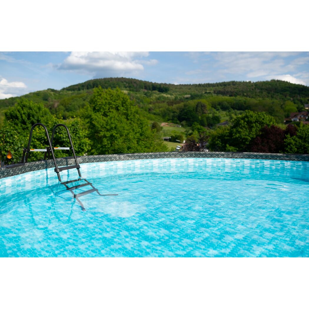 Aufstellpool 'Elite Frame' Rattan-Optik grau Ø 488 x 122 cm