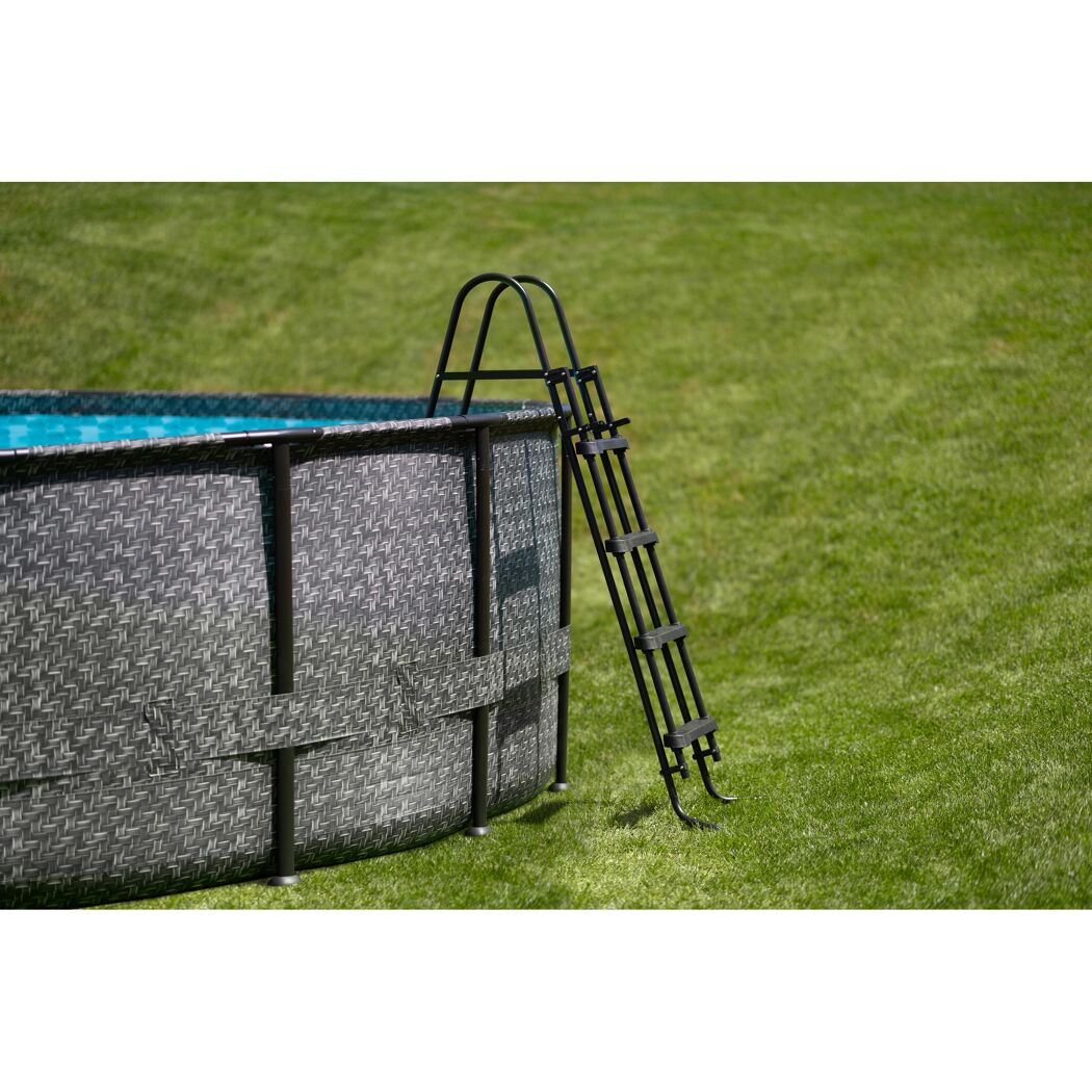 Aufstellpool 'Elite Frame' Rattan-Optik grau Ø 549 x 132 cm