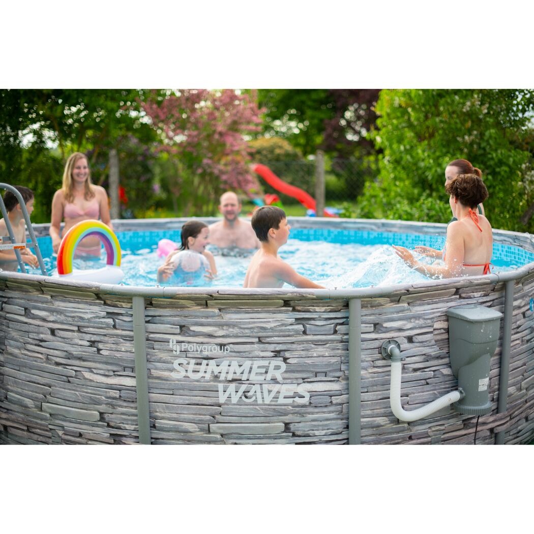 Frame-Pool-Set 'Elite' Ø 427 x 107 cm mit Einstiegsleiter und Filterpumpe