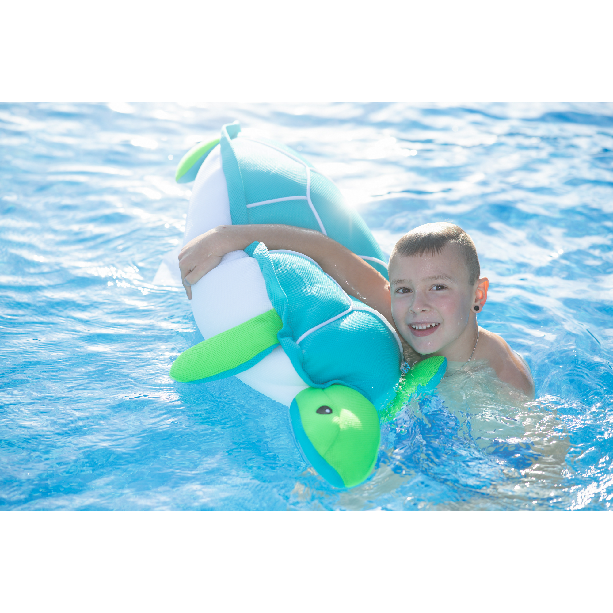 Schwimmtier 'Buddy Schildkröte' blau Textil 82 x 100 x 15 cm